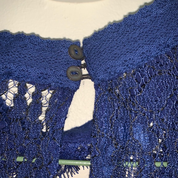 Free People dark blue lace sheer dress size M - Picture 11 of 11